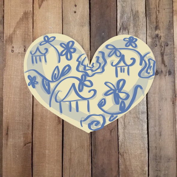 Valentine Fat Heart Unfinished Cutout, Wooden Craft Shape