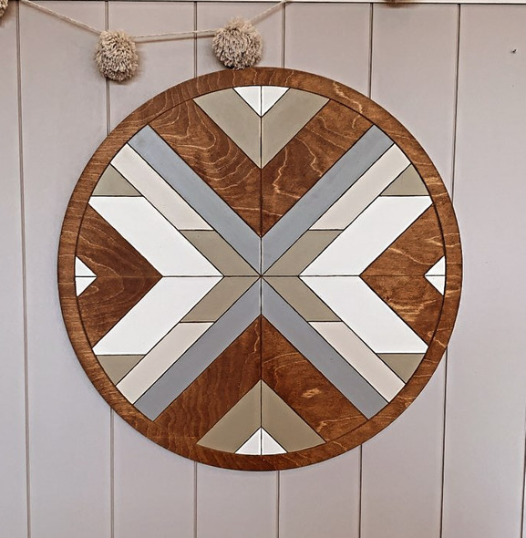 Boho DIY Geometric Art Circle Stained and Painted