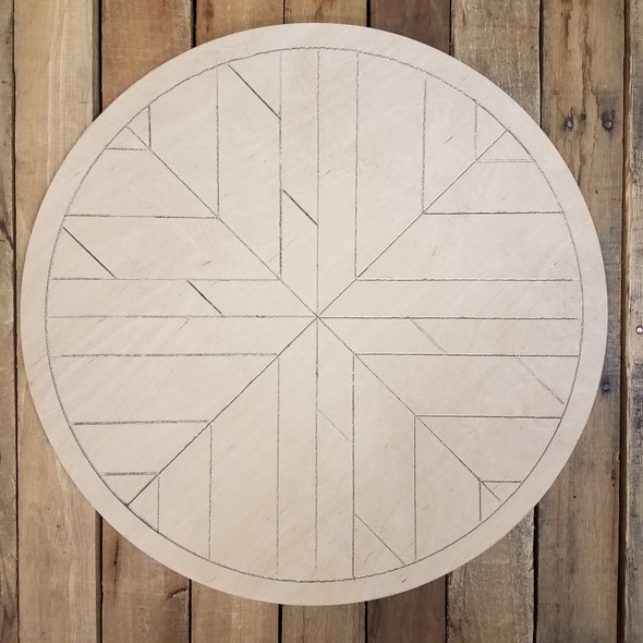 Boho DIY Geometric Art Circle, Unfinished Pine Wood Shape Paint by Line