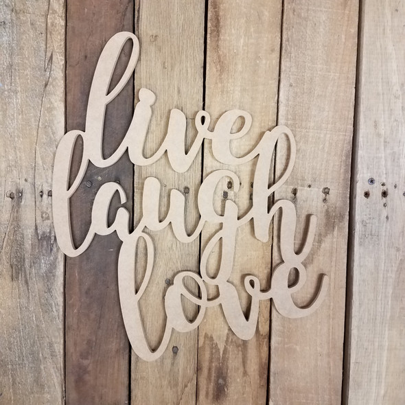 Live Laugh Love King Basil Phrase Unfinished Wooden Word