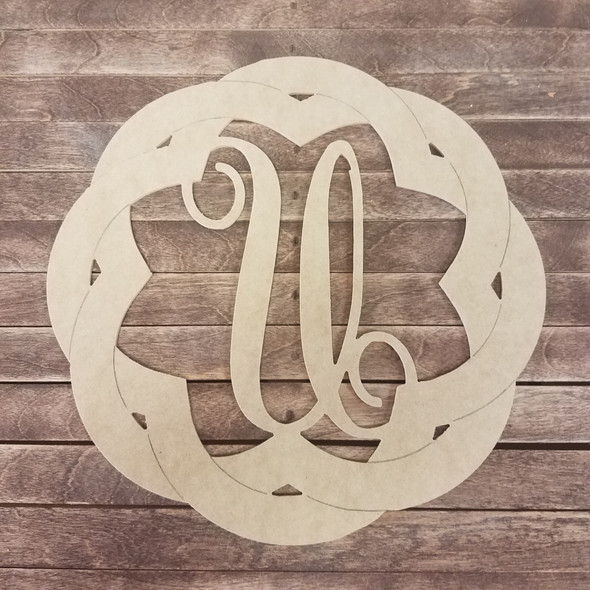 Boho Weave Cursive Décor Monogram, Unfinished DIY Shape