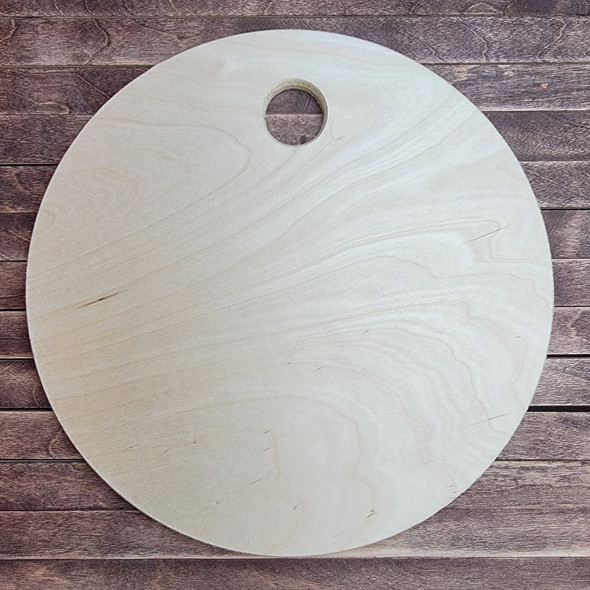 Pine Charcuterie Bread Board Circle Cutout , Unfinished Wood Craft Shape
