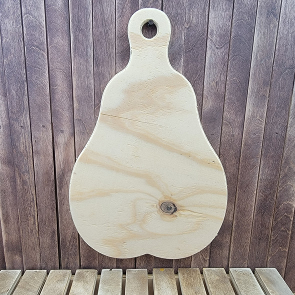 Pear Shape Bread Board Design, Unfinished Wood Cutout