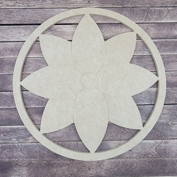 Flower Circle, Engraved DIY Craft Shape
