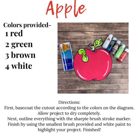 Apple with Worm Paint Kit, Video Tutorial and Instructions
