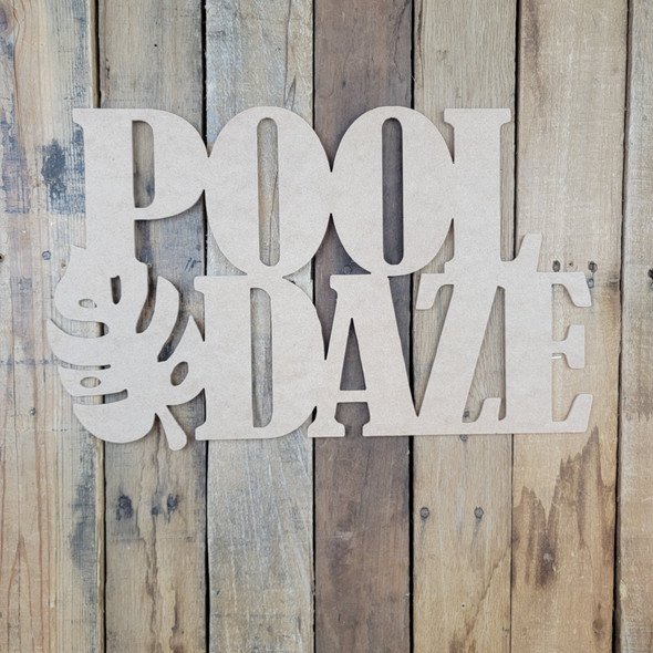 Pool Daze, Unfinished Wooden Connected Word, Alphabet Paintable DIY