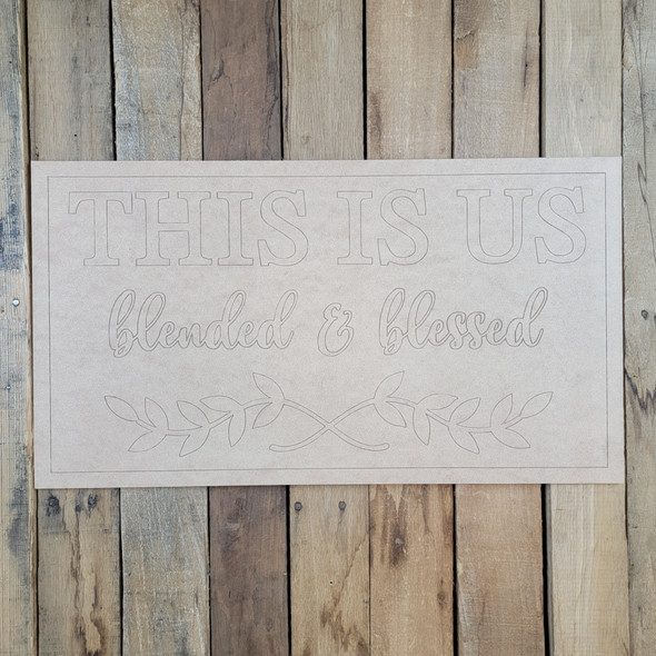 This Is Us, Rectangle Design, Paint By Line , Unfinished Wood Shape