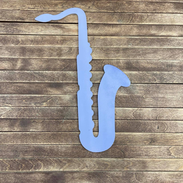 Saxophone, Wooden Shape Unfinished Cutout, Paintable MDF Craft