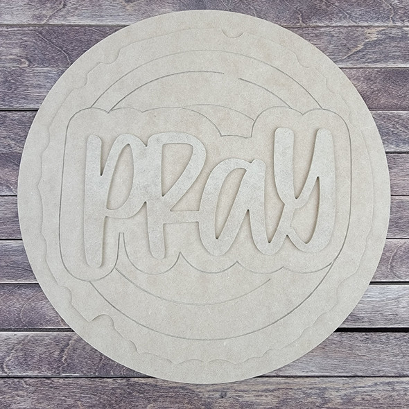 18" Pray Wood Slice Stacked Décor Kit, Unfinished 3 Piece Set