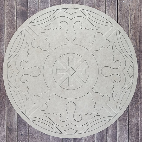 Hidalgo Pattern Circle shape, Paint by Line, Wood Craft Cutout