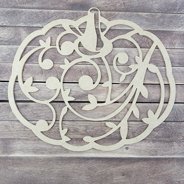 2 Piece Pumpkin Set, Unfinished Wood Craft Cutout