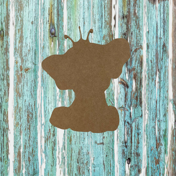 Elephant with Crown, Unfinished Wood Cutout
