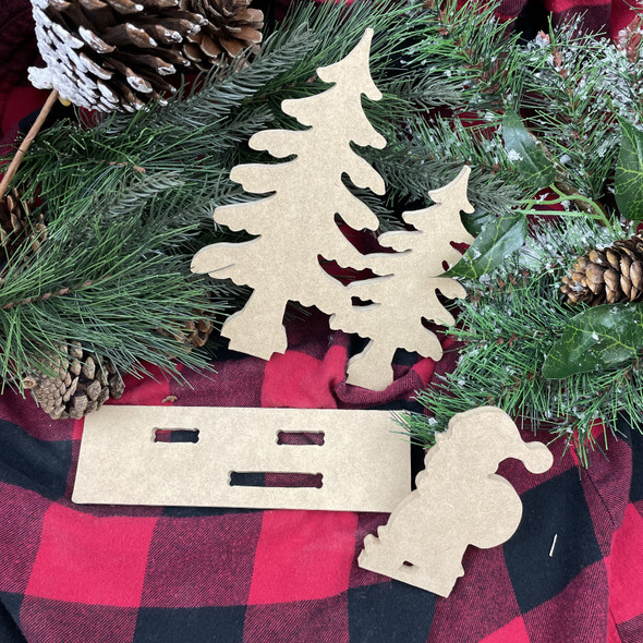 Santa & Tree Mantle Decor, Christmas Tabletop Decor
