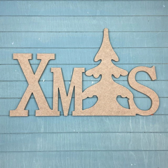 Xmas Block Word with Christmas Tree,  Christmas Craft Shape