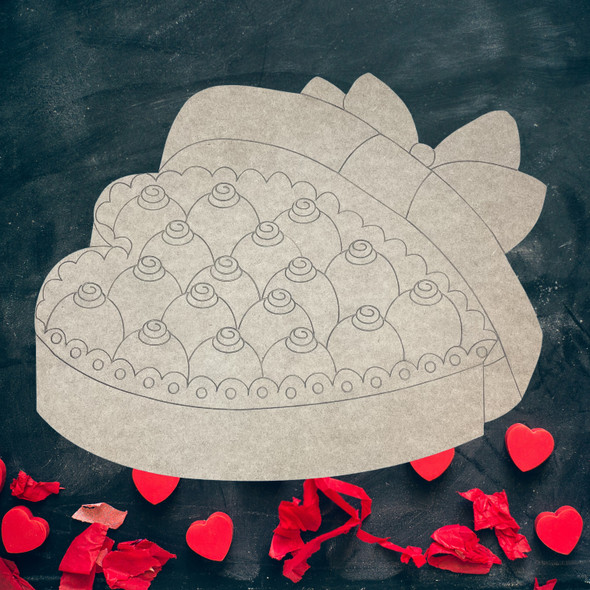 Heart Shaped Box of Chocolates, Unfinished Craft, DIY Art