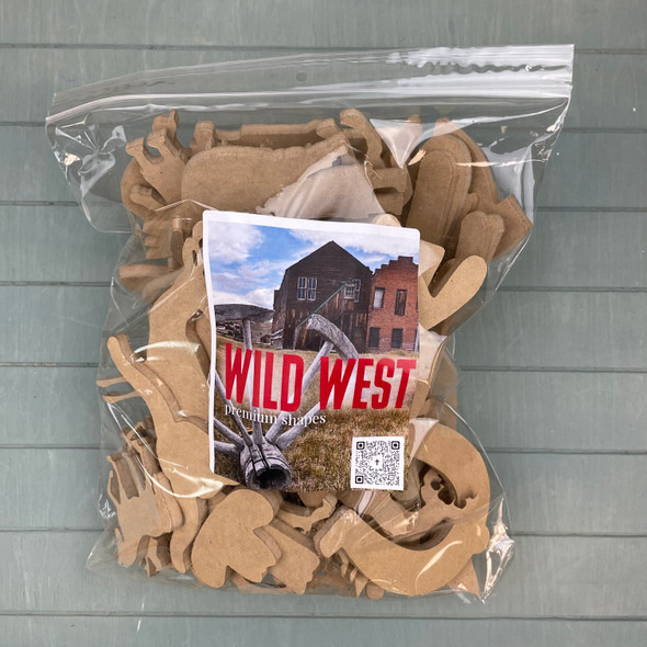 Assorted Bag of Tiny Wild West Themed Premium Shapes, Mixed 3", 4", and 5" Western Shapes