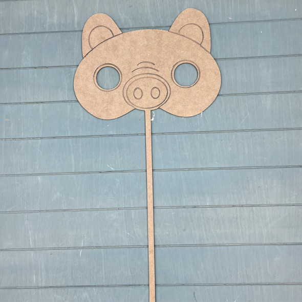 Photo Booth Prop, Pig Mask, Unfinished Craft Product