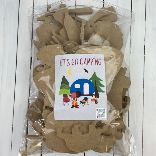 Assorted Bag of Tiny "Let's Go Camping" Themed Premium Shapes, Mixed 3", 4", and 5" Camping & Outdoor Inspired Shapes, Free 2 Day Shipping!