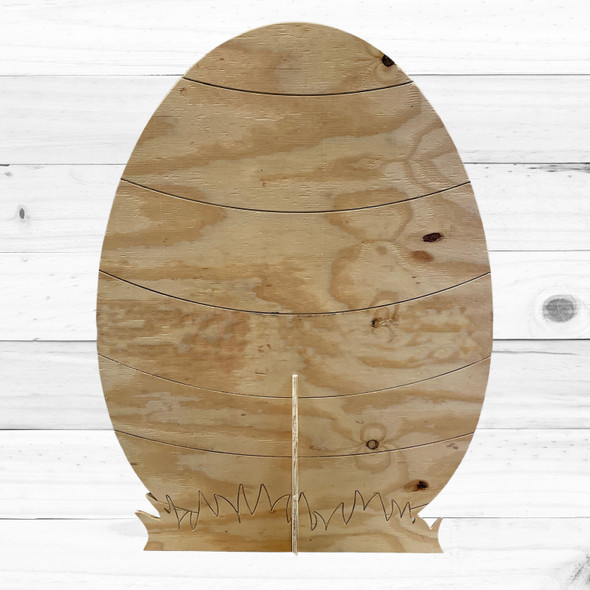 Easter Egg with Stripes  Yard Art 1/2'' Pine Decor