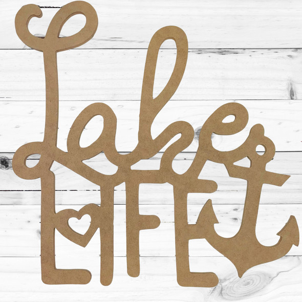 Lake Life Wall Art, Summer Craft Shape, Unfinished Craft Shape