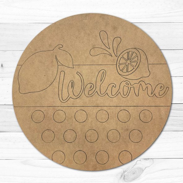 "Welcome" Lemon Sign, Engraved Craft Shape, Unfinished Craft Shape