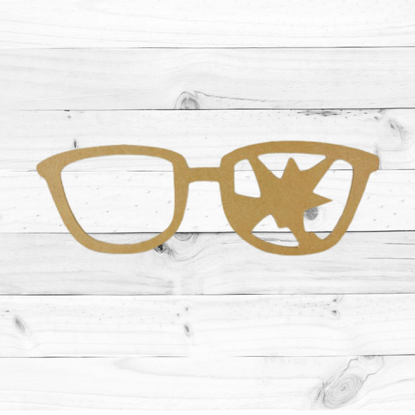 Broken Glasses,  Unfinished Cutout, Wooden Shape, Paintable Wooden MDF