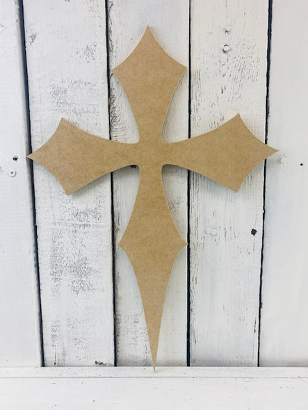 Cross (Style 201),  Unfinished Cutout, Wooden Shape, Paintable Wooden MDF