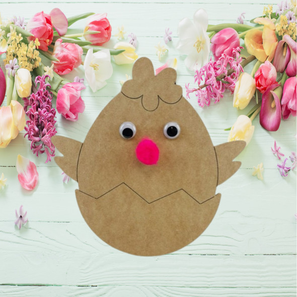 Easter Kids Craft Hatching Chick Set, 12" on 1/8" MDF Shape