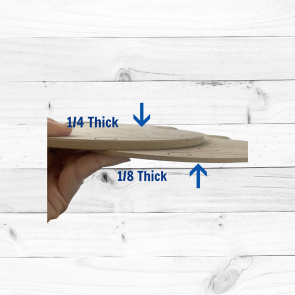 Wood thickness options, 1/4" and 1/8"