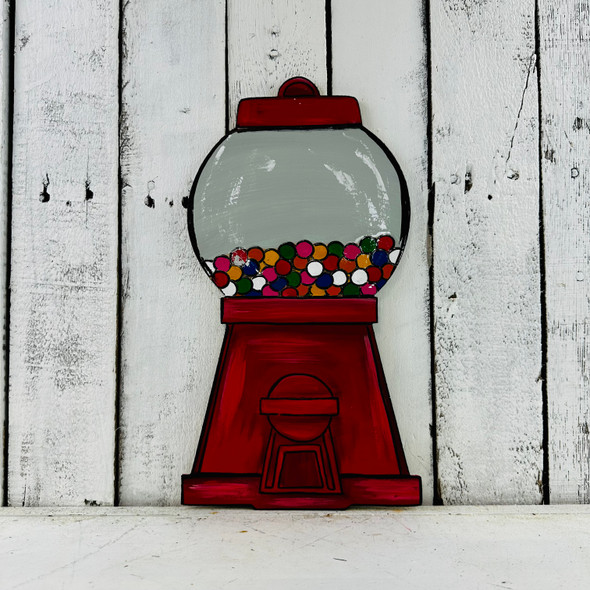 Gumball Machine, Cartoon Shape, Paint By Line MDF Wooden Craft, Unfinished Craft