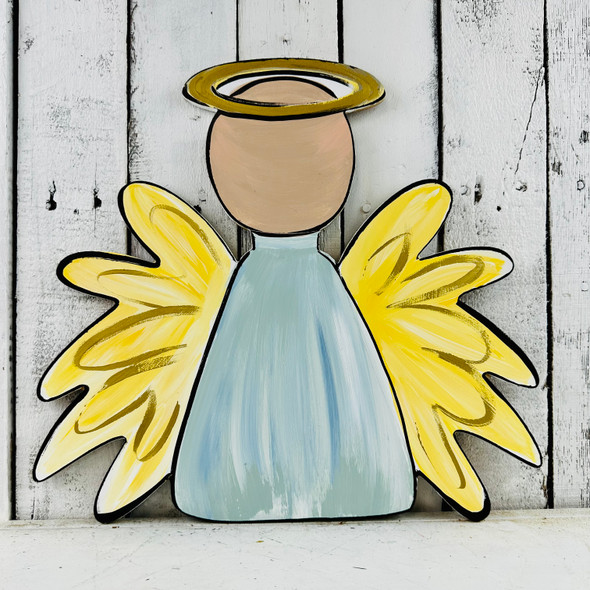 Angel, Bible Shape Wooden Shape, Paint by Line