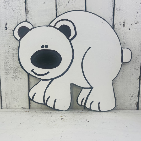 Polar Bear, Unfinished Cutout, Wooden Shape, Paintable Wooden MDF