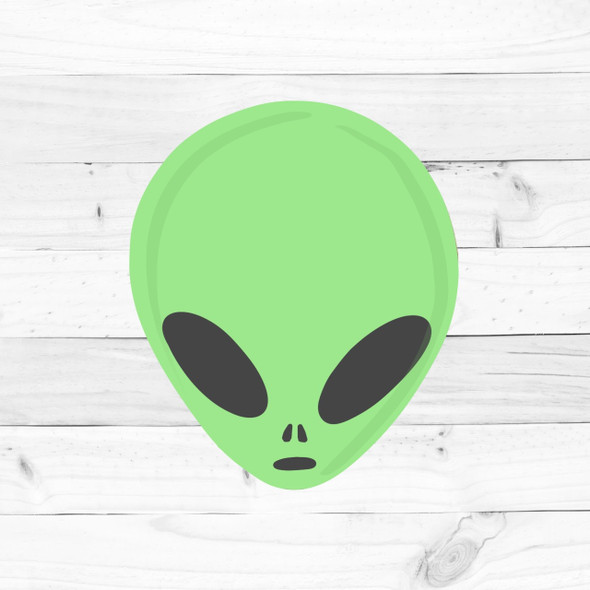 Alien Head, Kids Shape Unfinished Wood Cutout, Paint by Line