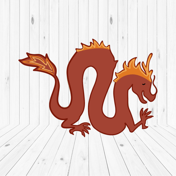 Dragon, Kids Shape Unfinished Wood Cutout, Paint by Line