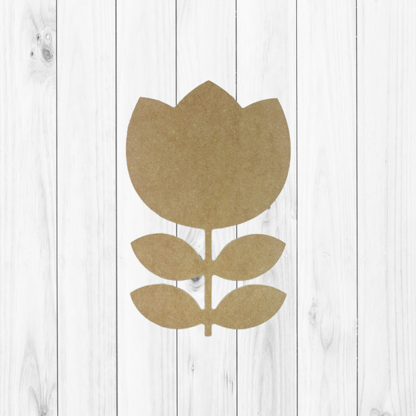 Tulip Shape, Indian Blockprint, Spring Cutouts, Kids Shape Unfinished Wood Cutout