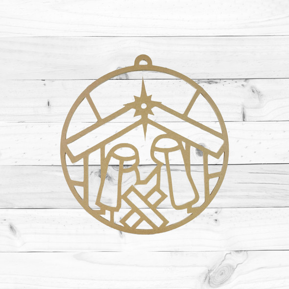 Nativity Ornament Outline, Christmas Shape, Unfinished Wood Craft Shape