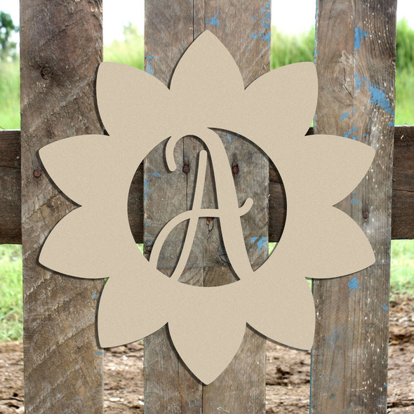Sunflower Frame (Freestyle) Monogram Unfinished DIY Craft