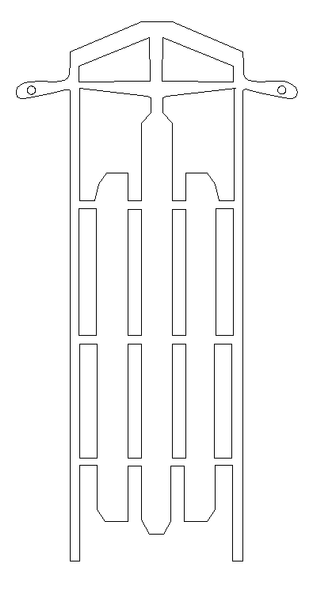 Sled Shape Sign Unfinished Wooden Cutout Craft