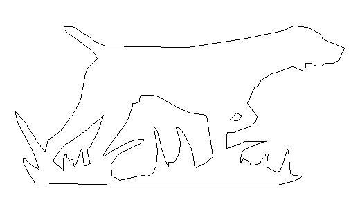 Bird dog 2 With Grass Unfinished Cutout, Wooden Shape, Paintable Wooden MDF
