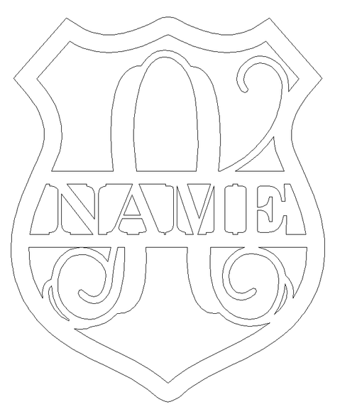 Police Badge 2 Frame Family Name, Unfinished Framed Monogram