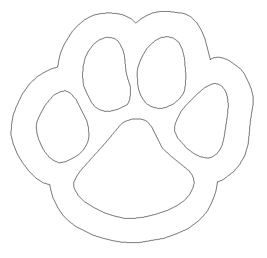 Hollow Paw Print Unfinished Cutout, Wooden Shape, Paintable Wooden MDF