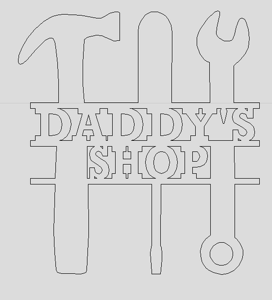 Daddys Shop Tool, Unfinished Wooden (MDF) Cutout