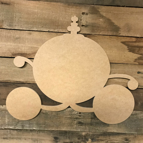Carriage Unfinished Cutout, Wooden Shape, Paintable Wooden MDF