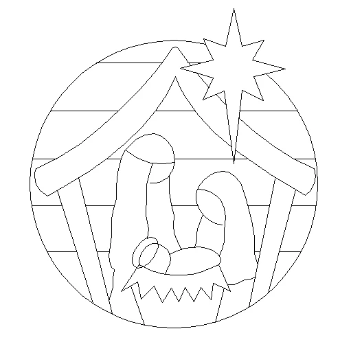 Round Shiplap Nativity, Paint by Line, Shape, Unfinished Craft Shape