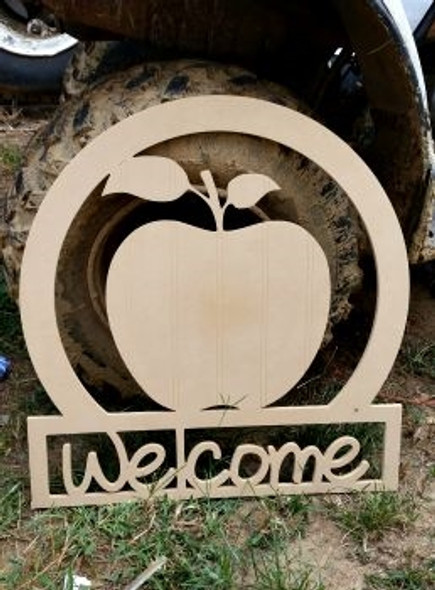 Apple Welcome Sign, Beadboard Unfinished  DIY Craft