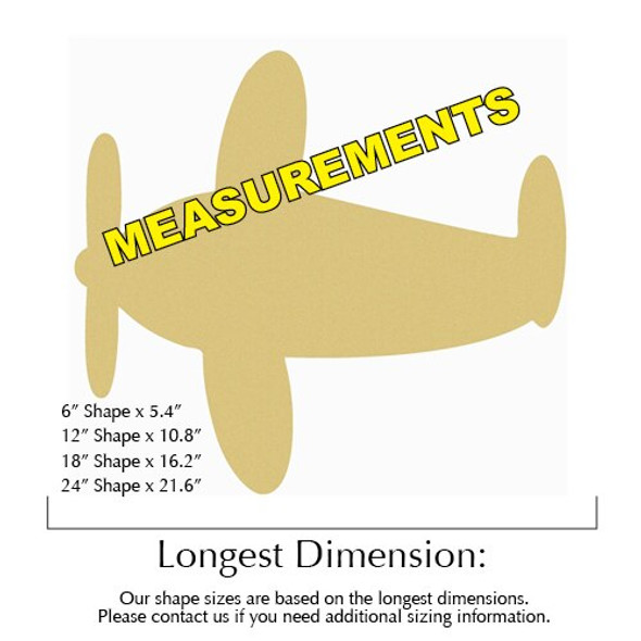 Airplane Unfinished Cutout measurements