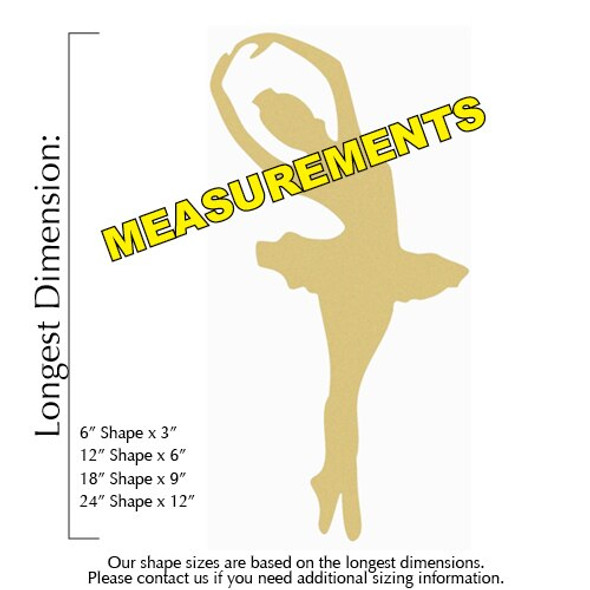 Ballerina Unfinished Cutout measurements