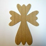 Unfinished Wooden Cross 33 B Beadboard  Paint-able Wall Hanging