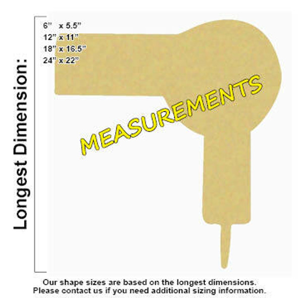 Blow Dryer Unfinished Cutout measurements
