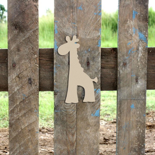 Children Giraffe Unfinished Cutout, Wooden Shape,  Paintable MDF DIY